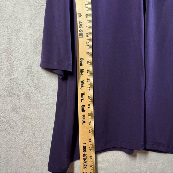 CJ Banks Purple Tunic Slinky Flowy Stretch Lightweight 1/4 Zip Women’s Plus 2X - Picture 6 of 8